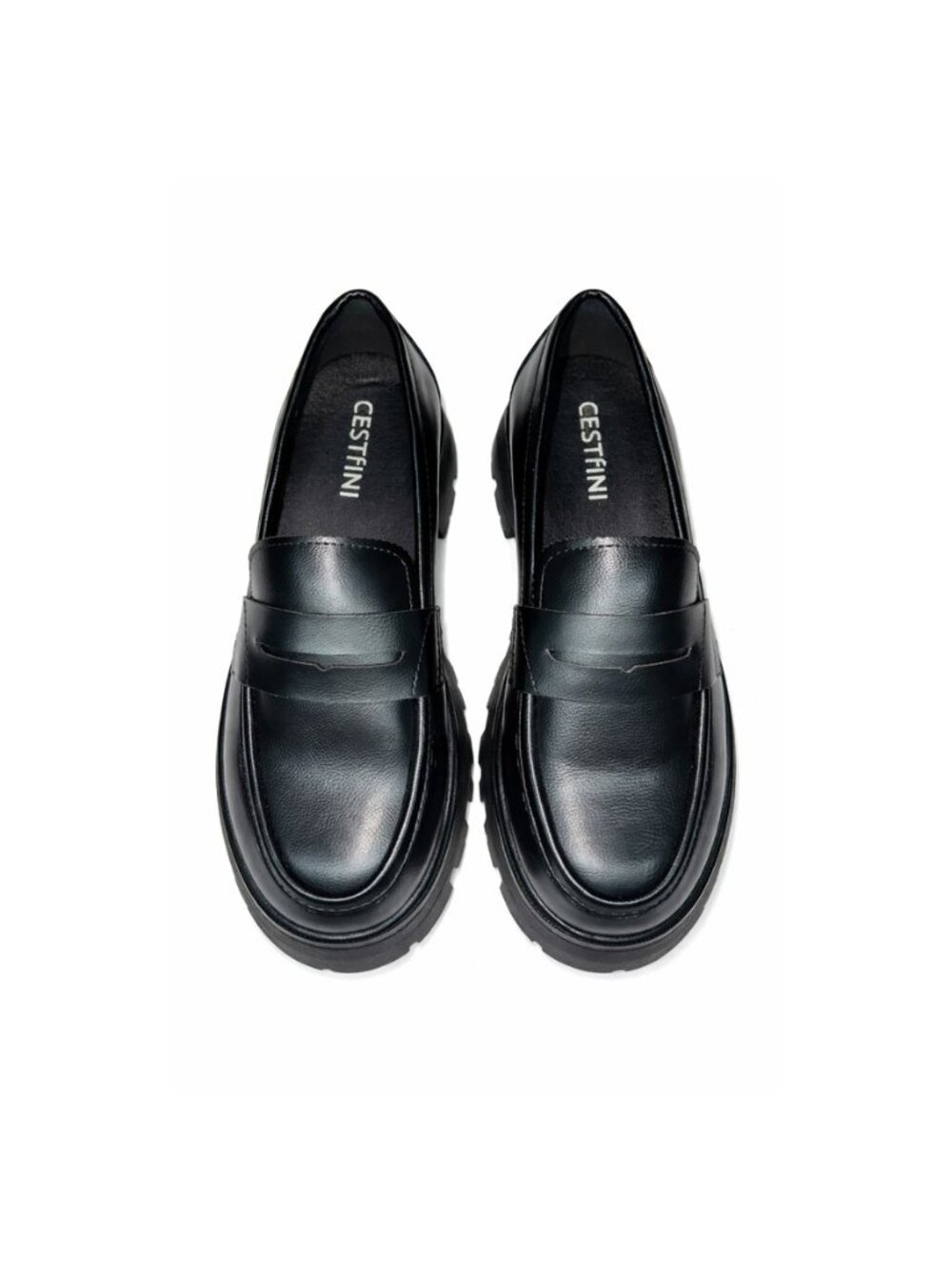Cestfini Women's Platform Chunky Loafers Slip On Patent Faux Leather Size 9